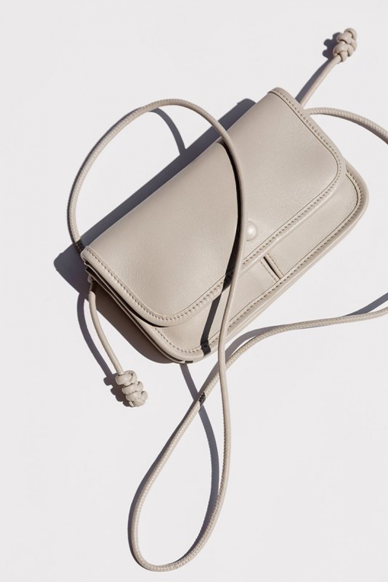 Hereu Terra Mini Square-flat Crossbody Väska Herr Grädde | Sverige-60ZRUQTBV