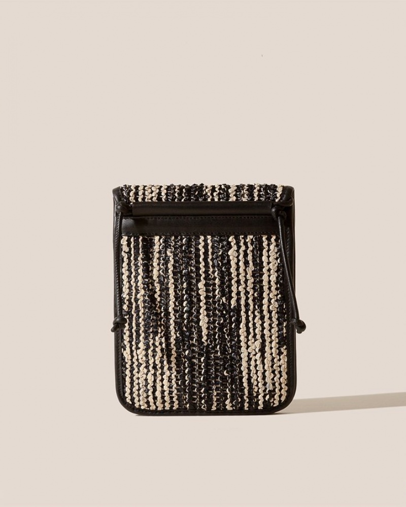 Hereu Terra Raffia Bicolour Square-flat Crossbody Väska Herr Svarta Grädde | Sverige-56UYEALIM