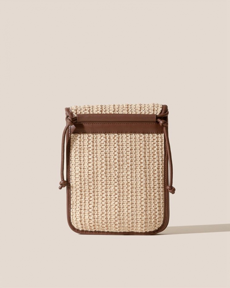 Hereu Terra Raffia Square-flat Crossbody Väska Dam Beige Bruna | Sverige-49NHXOKTD