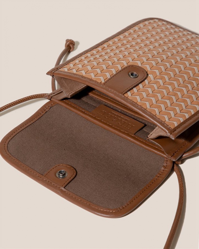 Hereu Terra Woven Square-flat Crossbody Väska Dam Bruna Beige | Sverige-17BSNULDI