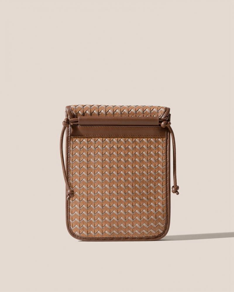 Hereu Terra Woven Square-flat Crossbody Väska Dam Bruna Beige | Sverige-17BSNULDI