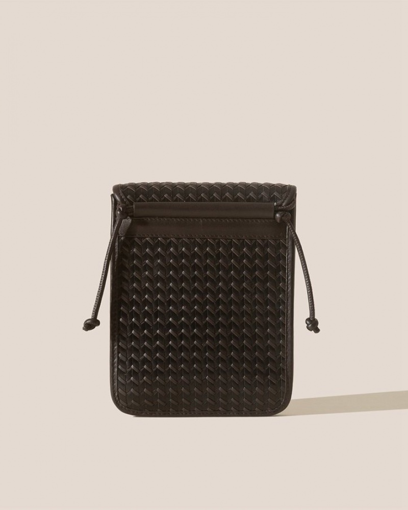 Hereu Terra Woven Square-flat Crossbody Väska Dam Svarta Mörkbruna | Sverige-43SACXPTW