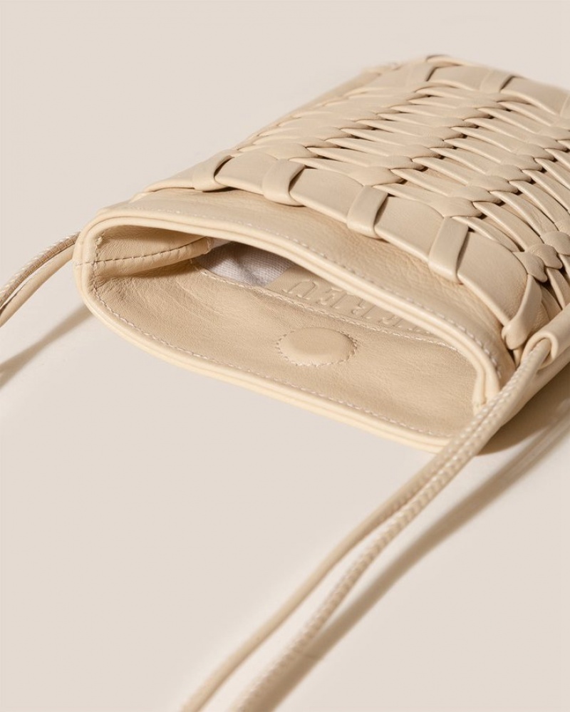 Hereu Trena Mini Platta Square Crossbody Väska Dam Beige | Sverige-20WLCFHYG